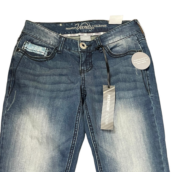 Vanity Blue Premium Denim Jeans Size 25X33 Curvy Sasha‎ Boot Womens Stretch - Picture 2 of 7